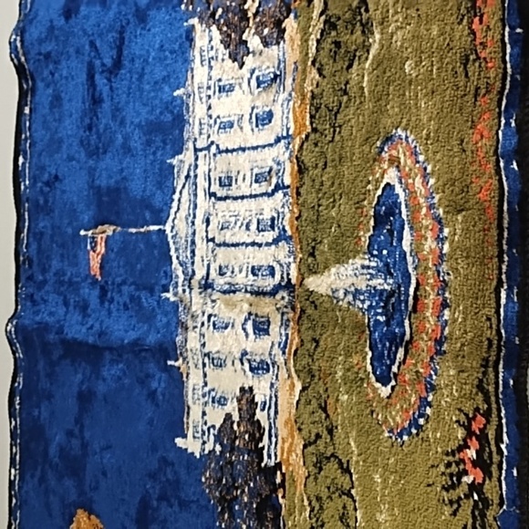 Vintage JFK Co Collectors Tapestry American Flag USA Capitol Velvet Tapestry - Picture 10 of 12